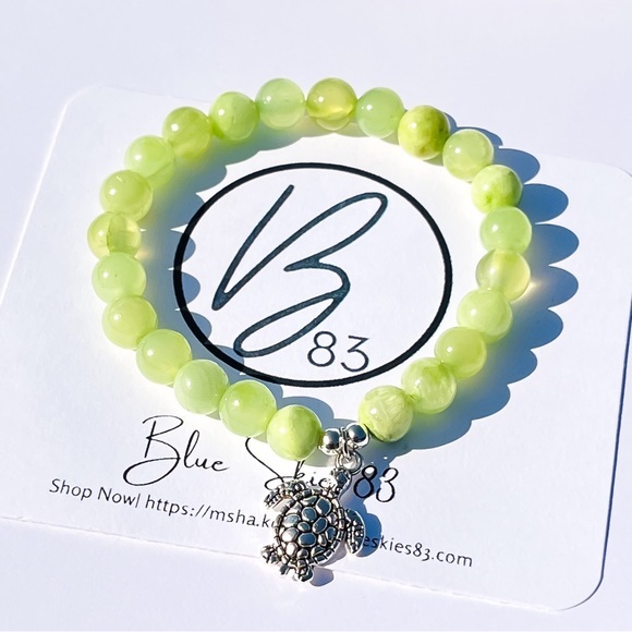Green Calcite Anxiety Calming Healing Stones Bracelet - Picture 5 of 6